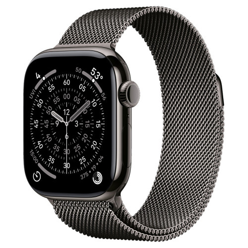 Apple Watch Series 11 / 42 мм / корпус из титана цвета Темный титан / браслет миланская петля