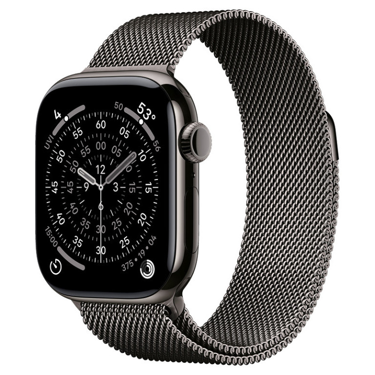 Apple Watch Series 11 / 46 мм / корпус из титана цвета Темный титан / браслет миланская петля