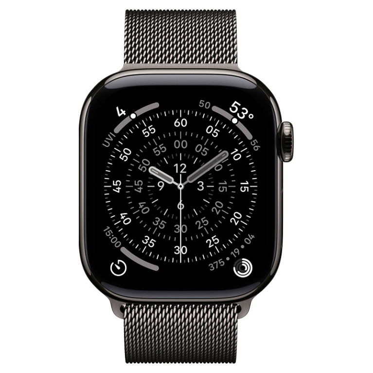 Apple Watch Series 11 / 42 мм / корпус из титана цвета Темный титан / браслет миланская петля