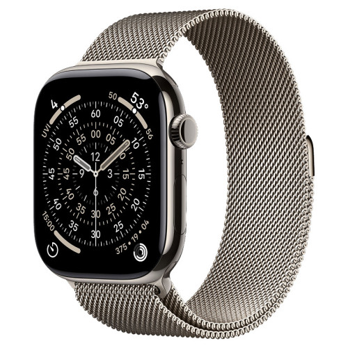 Apple Watch Series 11 / 42 мм / корпус из титана цвета Натуральный титан / браслет миланская петля