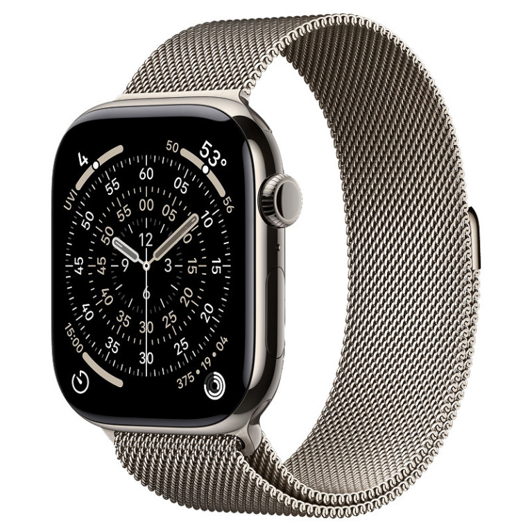Apple Watch Series 11 / 46 мм / корпус из титана цвета Натуральный титан / браслет миланская петля