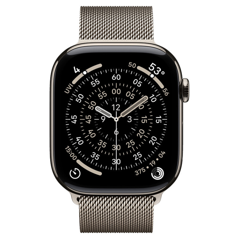 Apple Watch Series 11 / 42 мм / корпус из титана цвета Натуральный титан / браслет миланская петля