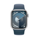 Apple Watch Series 9 / 45 мм / корпус из алюминия серебристого цвета  / спортивный ремешок цвета Грозовой синий