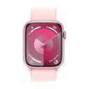 Apple Watch Series 9 / 41 мм / корпус из алюминия розового цвета  / текстильный ремешок нежно-розового цвета