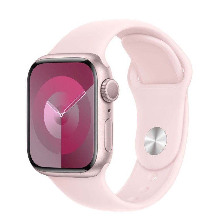 Apple Watch Series 9 / 41 мм / корпус из алюминия розового цвета  / спортивный ремешок нежно-розового цвета