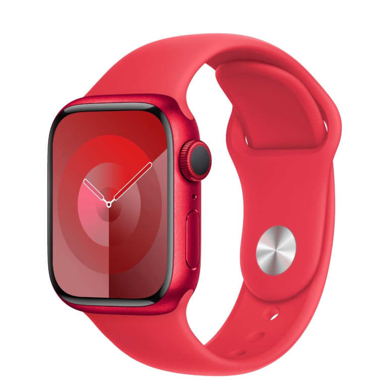 Apple Watch Series 9 / 41 мм / корпус из алюминия красного цвета  / спортивный ремешок красного цвета