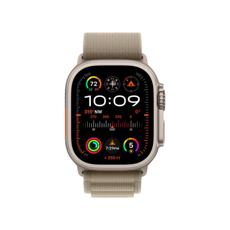 Apple Watch Ultra 2 / 49 мм / корпус из титана / ремешок Alpine оливкового цвета
