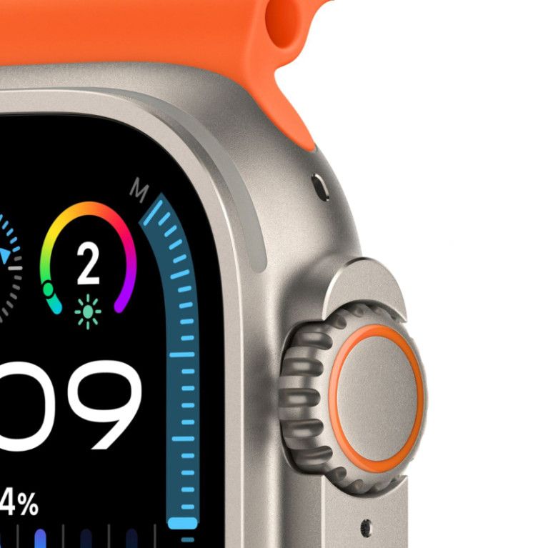 Apple Watch Ultra 2 / 49 мм / корпус из титана / ремешок Ocean оранжевого цвета