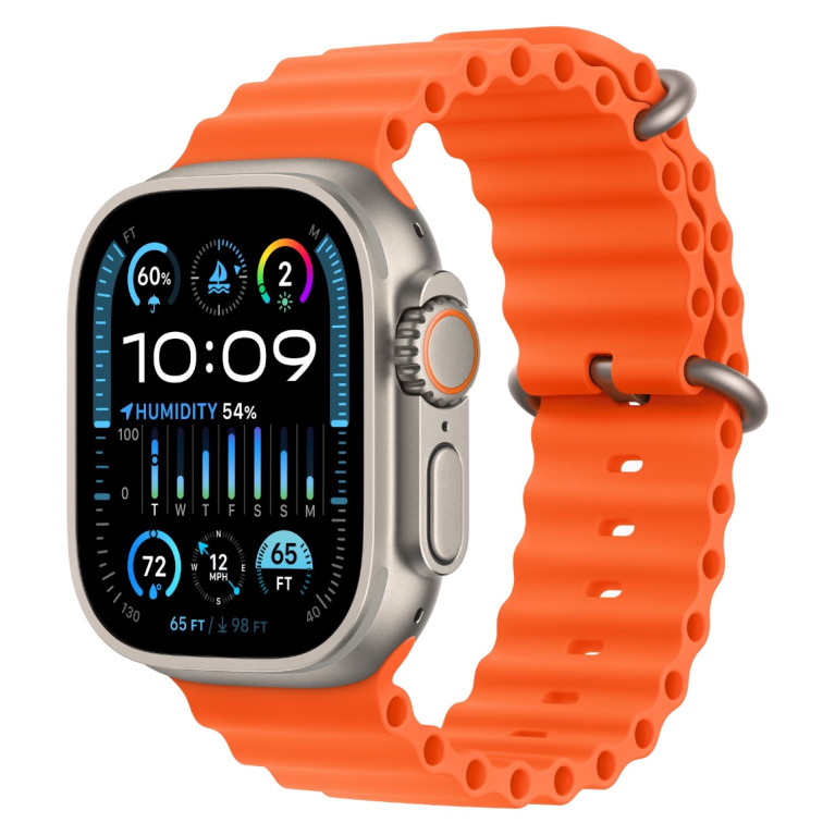 Apple Watch Ultra 2 / 49 мм / корпус из титана / ремешок Ocean оранжевого цвета
