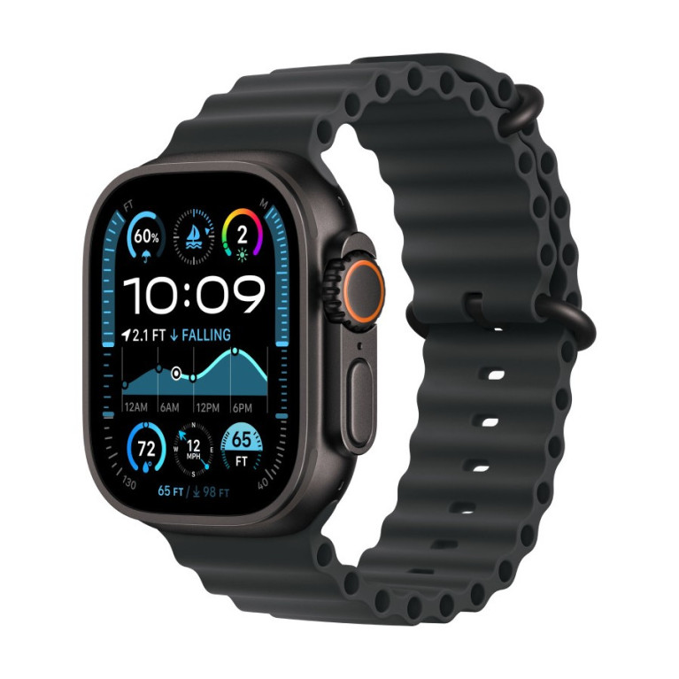 Apple Watch Ultra 2024 GPS + Cellular / 49 мм / корпус из титана цвета Черный титан / ремешок Ocean черного цвета