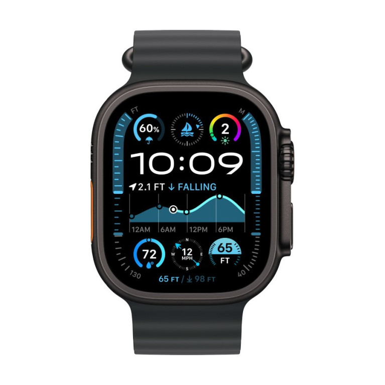 Apple Watch Ultra 2024 GPS + Cellular / 49 мм / корпус из титана цвета Черный титан / ремешок Ocean черного цвета