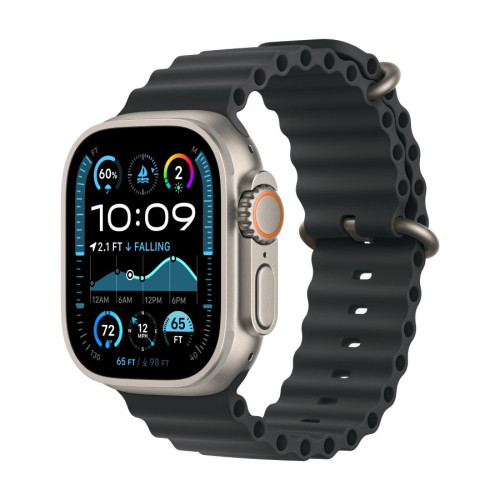 Apple Watch Ultra 2024 GPS + Cellular / 49 мм / корпус из титана / ремешок Ocean черного цвета