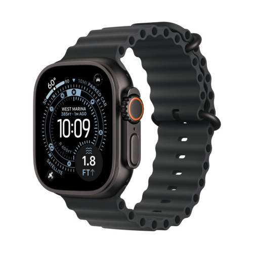 Apple Watch Ultra 3 / 49 мм / корпус из титана Черный титан / ремешок Ocean черного цвета