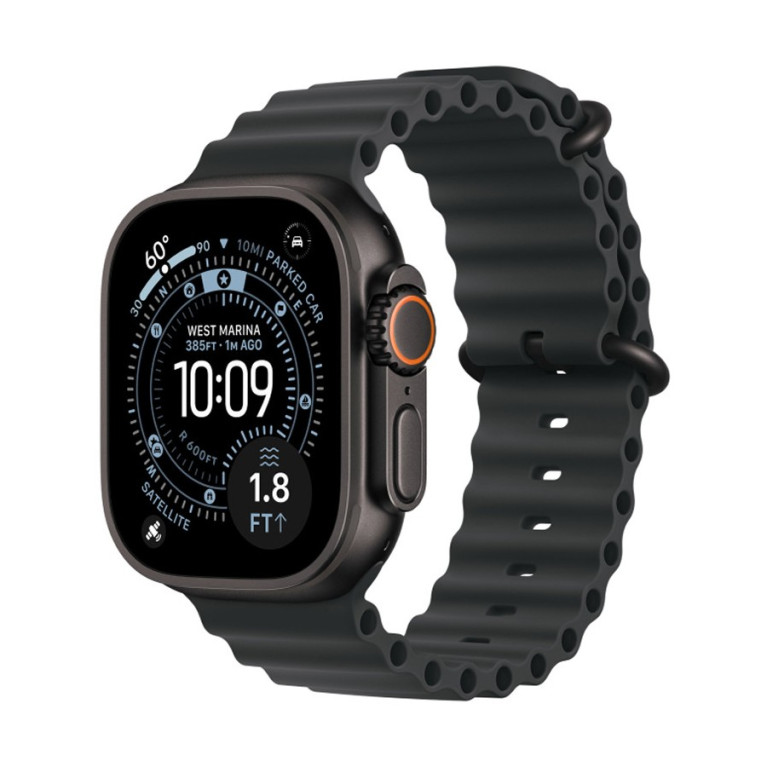 Apple Watch Ultra 3 / 49 мм / корпус из титана Черный титан / ремешок Ocean черного цвета