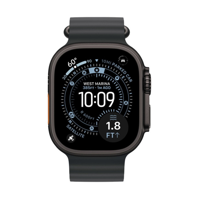 Apple Watch Ultra 3 / 49 мм / корпус из титана Черный титан / ремешок Ocean черного цвета