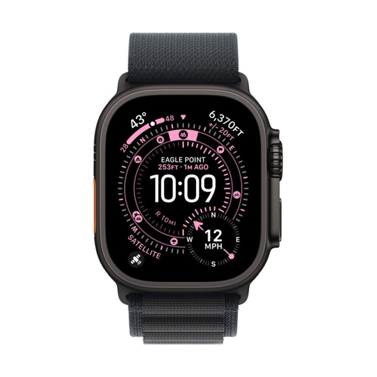 Apple Watch Ultra 3 / 49 мм / корпус из титана Черный титан / ремешок Alpine черного цвета