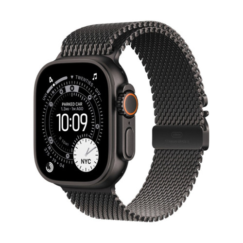 Apple Watch Ultra 3 / 49 мм / корпус из титана Черный титан / браслет миланская петля