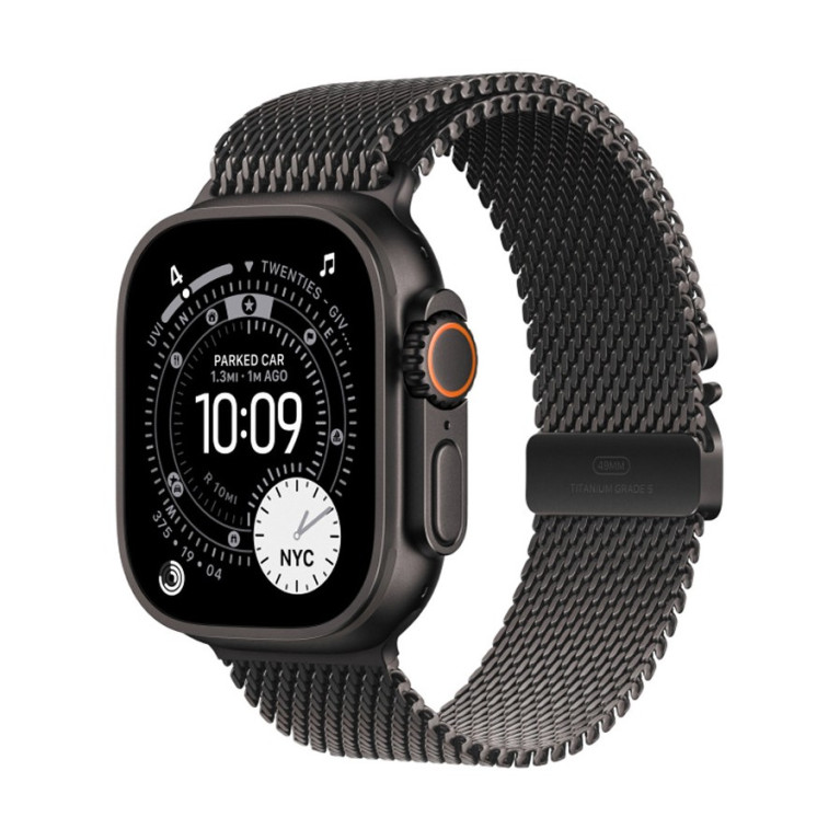 Apple Watch Ultra 3 / 49 мм / корпус из титана Черный титан / браслет миланская петля