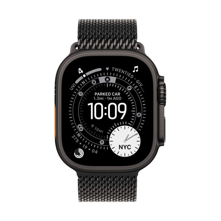 Apple Watch Ultra 3 / 49 мм / корпус из титана Черный титан / браслет миланская петля