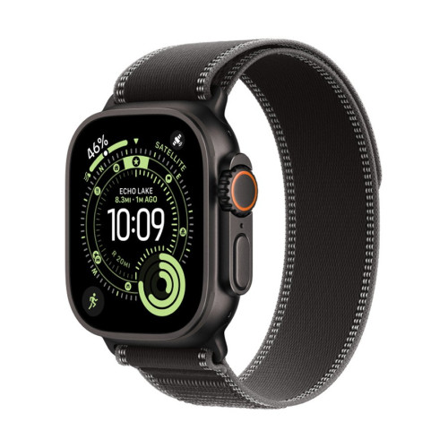 Apple Watch Ultra 3 / 49 мм / корпус из титана Черный титан / ремешок Trail черного цвета