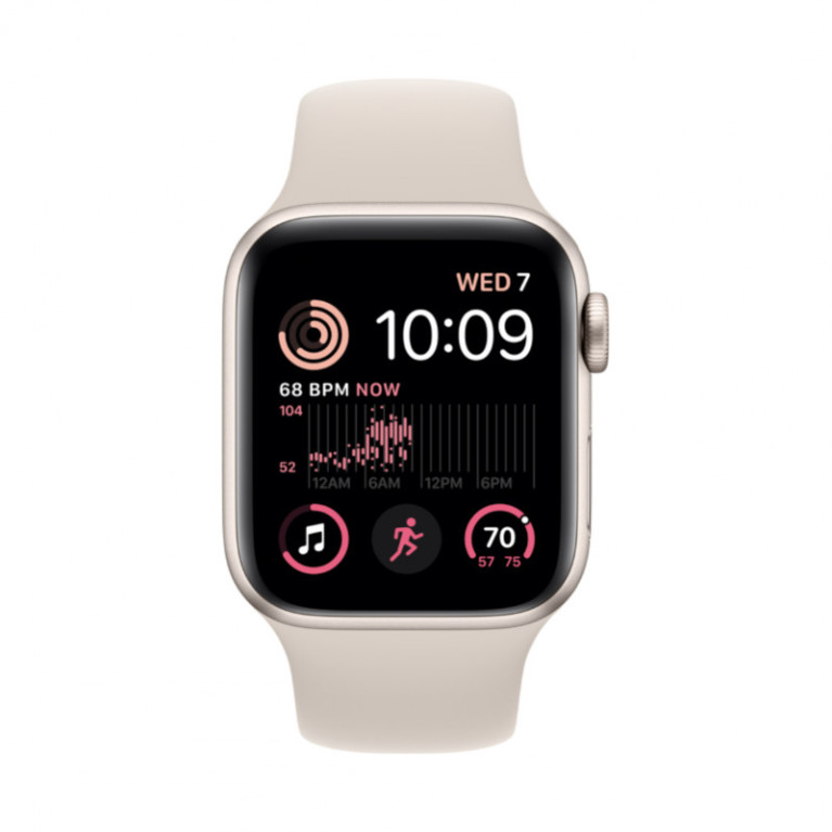 Apple Watch SE 2024 / 40 мм / корпус из алюминия цвета Сияющая звезда / спортивный ремешок цвета Сияющая звезда