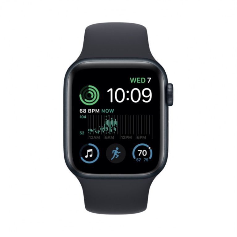 Apple Watch SE 2024 / 40 мм / корпус из алюминия цвета Темная ночь / спортивный ремешок цвета Темная ночь
