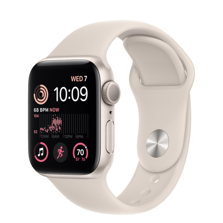 Apple Watch SE 2022 / 40 мм / корпус из алюминия цвета Сияющая звезда / спортивный ремешок цвета Сияющая звезда