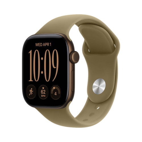 Apple Watch Series 12 / 42 мм / корпус из алюминия бронзового цвета / спортивный ремешок оливкового цвета