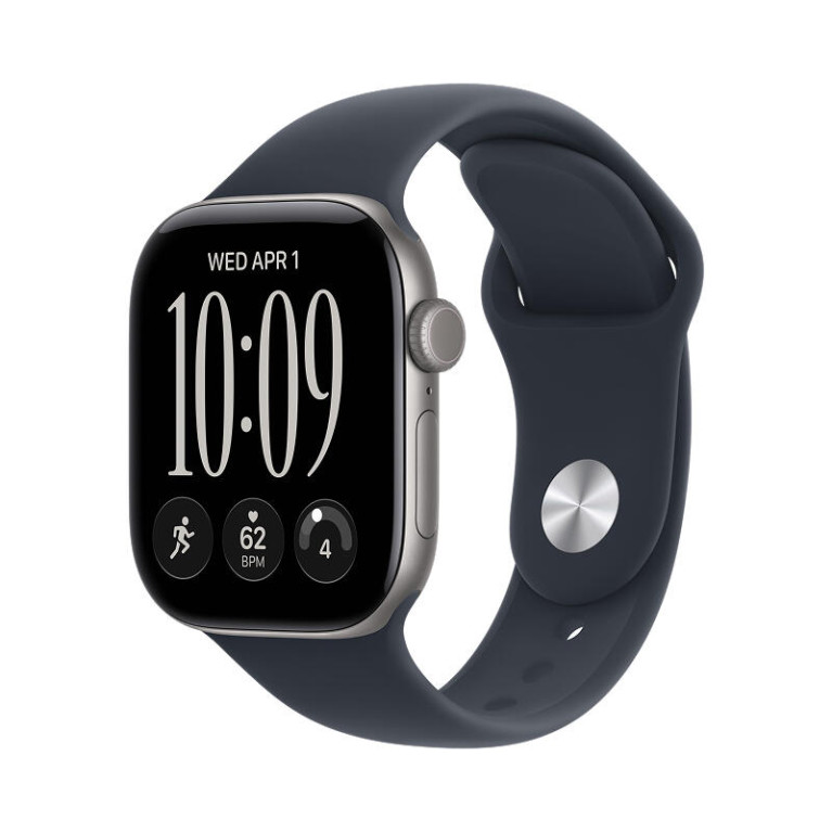 Apple Watch Series 12 / 42 мм / корпус из алюминия Серый космос / спортивный ремешок темно-синего цвета