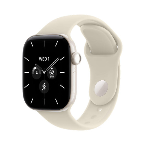 Apple Watch Series 12 / 42 мм /  корпус из керамики цвета Белый жемчуг / спортивный ремешок песочного цвета