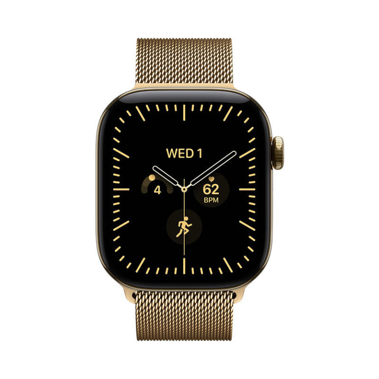 Apple Watch Series 12 /  42 мм / корпус из титана золотого цвета / браслет миланская петля