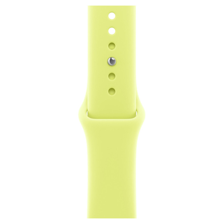 Apple Watch Series 11 / 46 мм / алюминий Серебристый / спортивный ремешок Желтый неон
