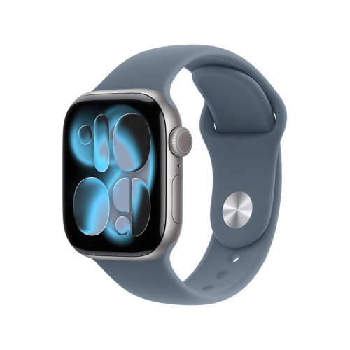 Apple Watch Series 11 / 42 мм / алюминий Серый космос / спортивный ремешок Синий якорь