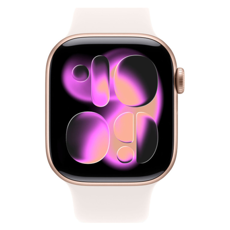 Apple Watch Series 11 / 46 мм / алюминий Розовое золото / спортивный ремешок Светлый румянец