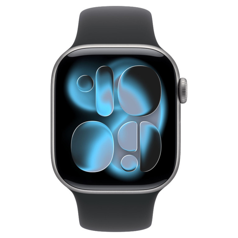 Apple Watch Series 11 / 42 мм / алюминий Серый космос / спортивный ремешок Черный