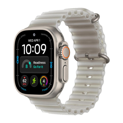 Apple Watch Ultra 4 / 49 мм / корпус из титана / полупрозрачный ремешок Ocean серого цвета
