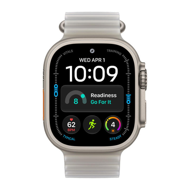 Apple Watch Ultra 4 / 49 мм / корпус из титана / полупрозрачный ремешок Ocean серого цвета