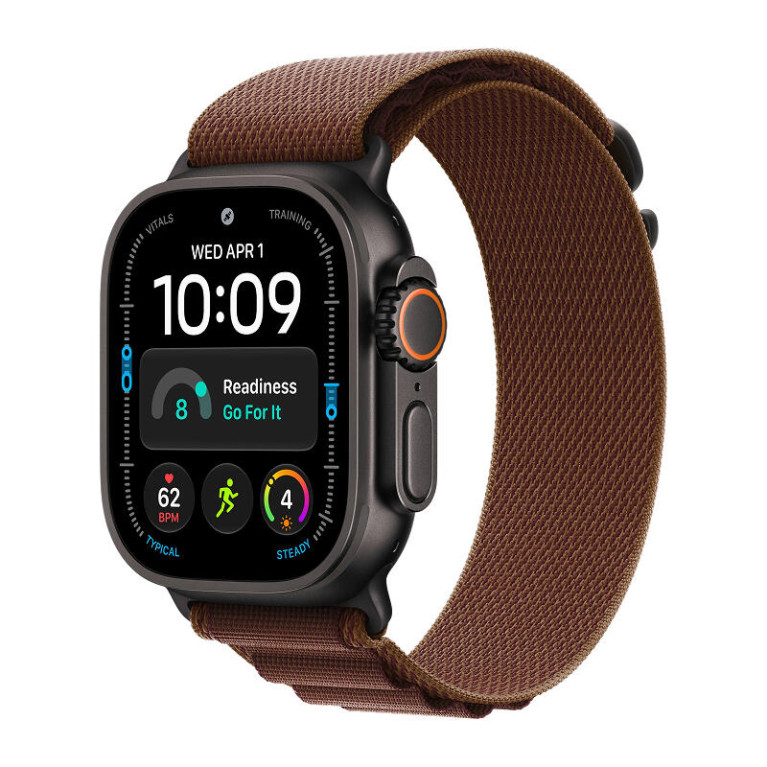 Apple Watch Ultra 4 / 49 мм / корпус из титана черного цвета / ремешок Alpine бордового цвета