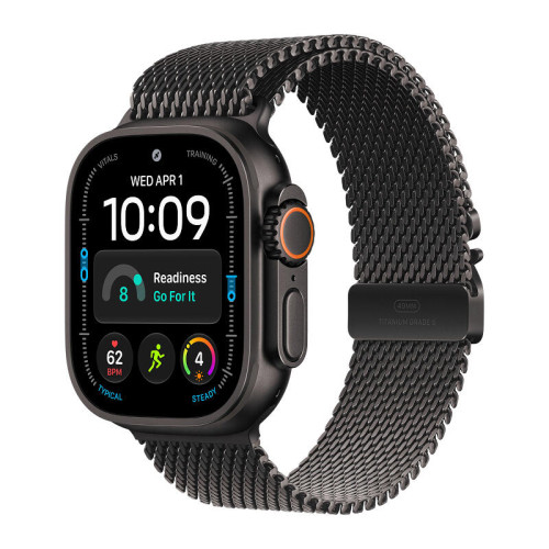 Apple Watch Ultra 4 / 49 мм / корпус из титана черного цвета / браслет миланская петля