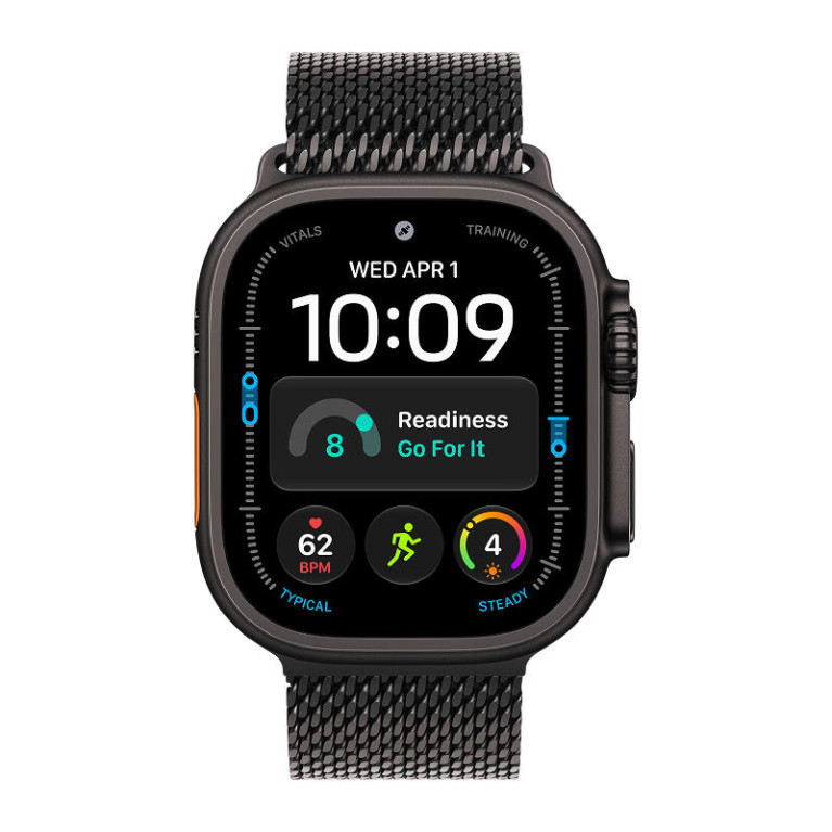 Apple Watch Ultra 4 / 49 мм / корпус из титана черного цвета / браслет миланская петля