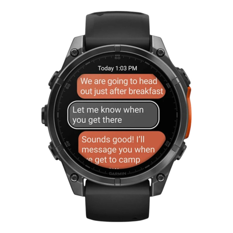 Смарт-часы Garmin Fenix 8, 51 мм, AMOLED, сталь, чёрный силиконовый ремешок