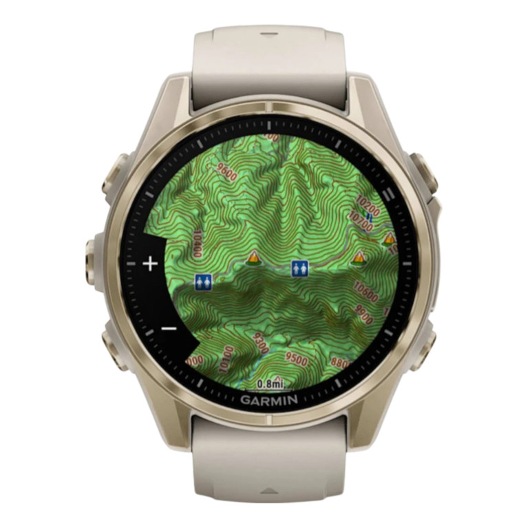 Смарт-часы Garmin Fenix 8, 43 мм, AMOLED, сталь, сапфир, силиконовый ремешок цвета Серый туман/Тёмный песчаник