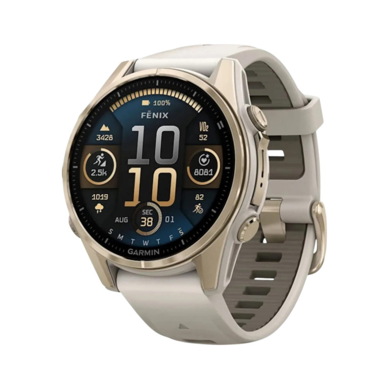 Смарт-часы Garmin Fenix 8, 43 мм, AMOLED, сталь, сапфир, силиконовый ремешок цвета Серый туман/Тёмный песчаник