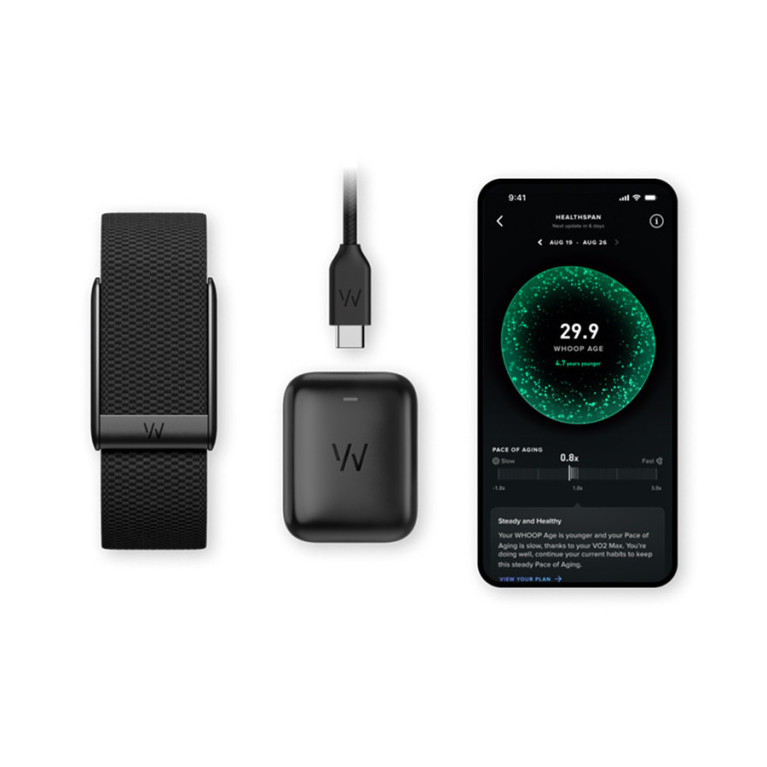 Фитнес-браслет Whoop 5.0 с подпиской PEAK Обсидиан